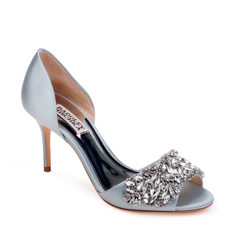 Never Worn. Badgley Mischka Hansen Crystal Blue